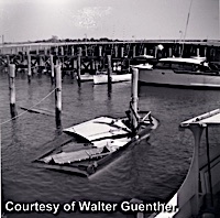 1960 Hurricane Donna Boat Pierced by Piling